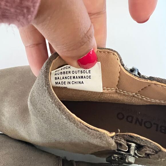 Blondo Samara Tan Taupe Waterproof Suede Ankle Booties Womens 9 - Picture 11 of 13